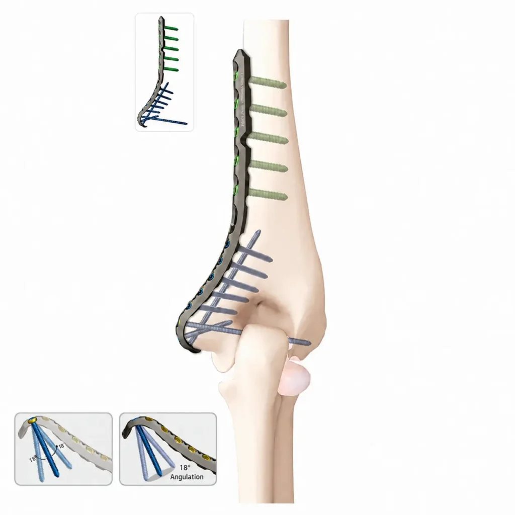 VA Locking Extended Medial Distal Humerus Plate (2.7/3.5mm)